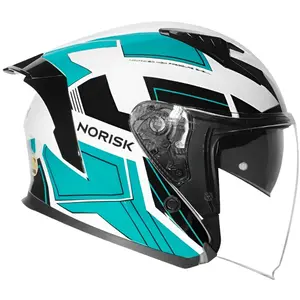 Imagem 2 de Capacete Norisk Downtown 2 Provenza (Aberto) - Branco/Azul