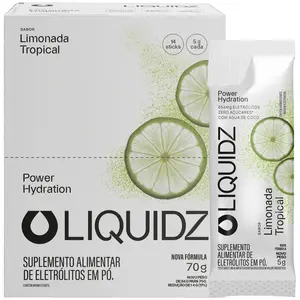 Eletrólitos em Pó Liquidz Zero Açúcar Limonada - Caixa com 14 Sachês