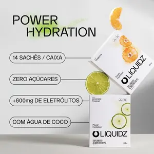 Imagem 6 de Eletrólitos em Pó Liquidz Zero Açúcar Limonada - Caixa com 14 Sachês