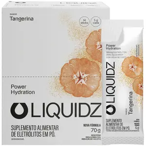 Eletrólitos em Pó Liquidz Zero Açúcar Tangerina - Caixa com 14 Sachês