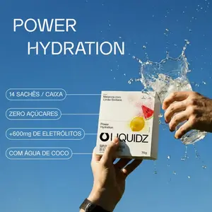 Imagem 5 de Eletrólitos em Pó Liquidz Zero Açúcar Melancia com Limão Siciliano - Caixa com 14 Sachês