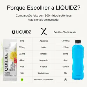Imagem 5 de Eletrólitos em Pó Liquidz Zero Açúcar Melancia com Limão Siciliano - 1 Sachê (5g)