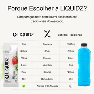 Imagem 5 de Eletrólitos em Pó Liquidz Zero Açúcar Morango com Kiwi - 1 Sachê (5g)