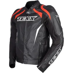 Jaqueta Texx Sniper V3 - Preto/Vermelho (Couro)