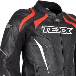 Imagem 4 de Jaqueta Texx Sniper V3 - Preto/Vermelho (Couro)