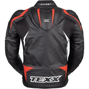 Imagem 7 de Jaqueta Texx Sniper V3 - Preto/Vermelho (Couro)