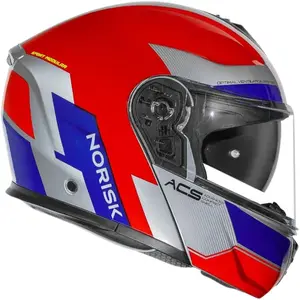 Imagem 2 de Capacete Norisk Vortex Traveler - Vermelho/Cinza/Azul (Articulado)