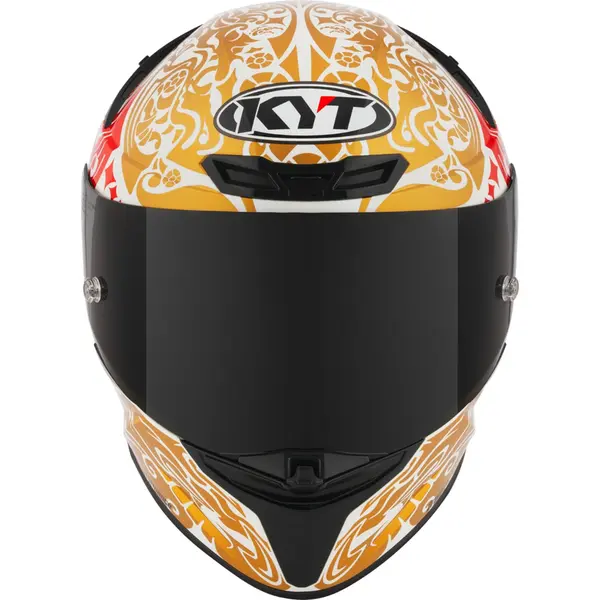 Capacete KYT TT Revo Enea Indonesia 2023 - Branco/Dourado - Grid