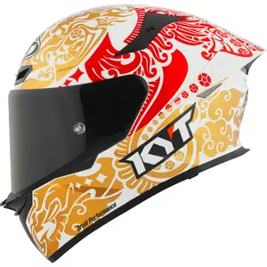 Capacete KYT TT Revo Enea Indonesia 2023 - Branco/Dourado