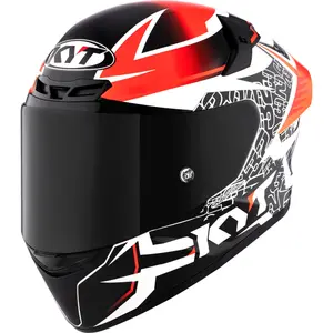 Imagem 4 de Capacete KYT TT Course Vinales Balance - Vermelho/Cinza Chumbo