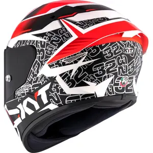 Imagem 7 de Capacete KYT TT Course Vinales Balance - Vermelho/Cinza Chumbo