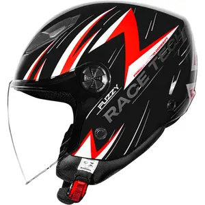 Capacete Race Tech Play Fuzzy - Preto (Aberto)