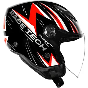 Imagem 2 de Capacete Race Tech Play Fuzzy - Preto (Aberto)