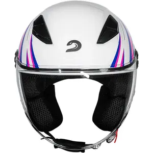 Imagem 3 de Capacete Race Tech Play Fuzzy - Branco (Aberto)
