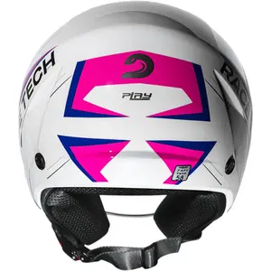 Imagem 8 de Capacete Race Tech Play Fuzzy - Branco (Aberto)