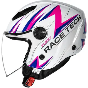 Capacete Race Tech Play Fuzzy - Branco (Aberto)