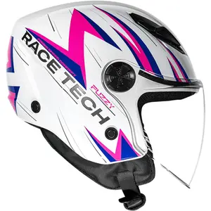 Imagem 2 de Capacete Race Tech Play Fuzzy - Branco (Aberto)