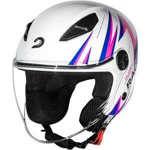 Imagem 5 de Capacete Race Tech Play Fuzzy - Branco (Aberto)