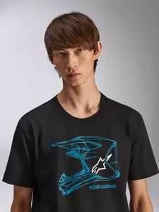 Imagem 6 de Camiseta Alpinestars MX Helmet - Preta/Azul