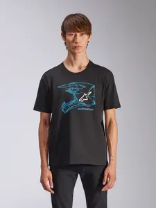 Imagem 5 de Camiseta Alpinestars MX Helmet - Preta/Azul