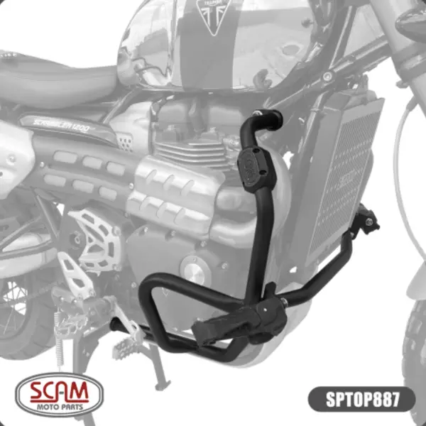 Imagem 1 de Protetor de Motor Scam Triumph Scrambler 1200 XE (apartir de 2019) Preto - SPTOP887