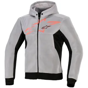 Imagem 1 de Jaqueta Alpinestars Chrome Superairflow Hoodie - Preta/Cinza/Vermelha Fluor