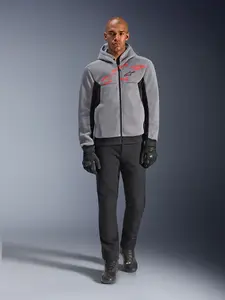 Imagem 5 de Jaqueta Alpinestars Chrome Superairflow Hoodie - Preta/Cinza/Vermelha Fluor