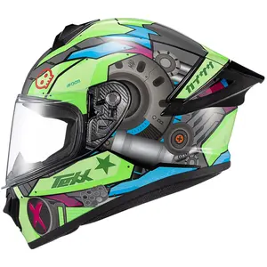 Capacete Texx Spihe Gear - Verde/Azul/Rosa