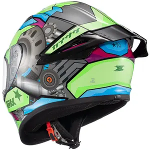 Imagem 4 de Capacete Texx Spihe Gear - Verde/Azul/Rosa