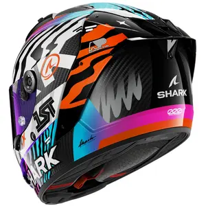 Imagem 3 de Capacete Shark Aeron Speed Fancy DWO - Branco/Roxo/Laranja