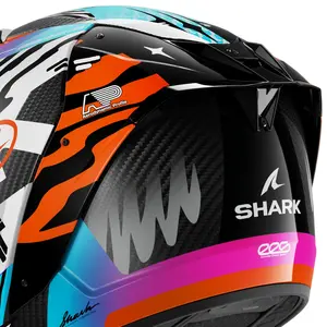 Imagem 6 de Capacete Shark Aeron Speed Fancy DWO - Branco/Roxo/Laranja