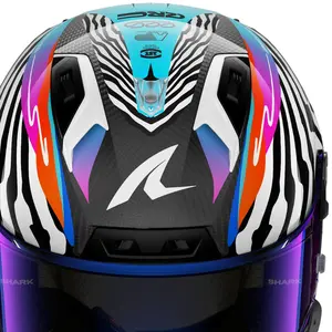 Imagem 4 de Capacete Shark Aeron Speed Fancy DWO - Branco/Roxo/Laranja