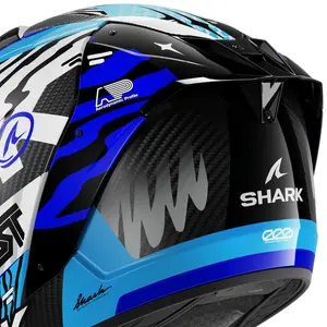 Imagem 4 de Capacete Shark Aeron Speed Fancy DWB - Branco/Preto/Azul
