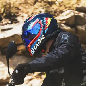 Imagem 4 de Capacete Shark D-Skwal 3 Speed Vib BRB - Preto/Azul/Vermelho
