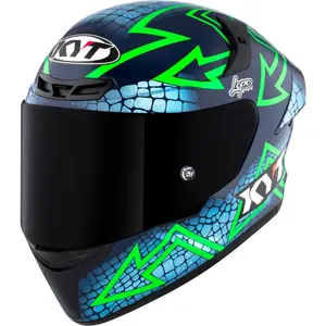 Imagem 3 de Capacete KYT TT Course Arrow Manzi Misano 2023 - Preto/Azul/Verde