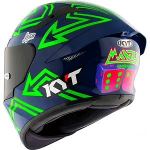 Imagem 7 de Capacete KYT TT Course Arrow Manzi Misano 2023 - Preto/Azul/Verde