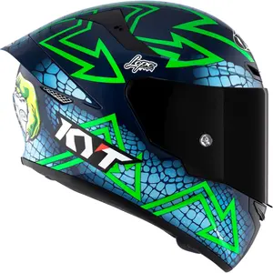Imagem 2 de Capacete KYT TT Course Arrow Manzi Misano 2023 - Preto/Azul/Verde