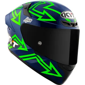 Imagem 4 de Capacete KYT TT Course Arrow Manzi Misano 2023 - Preto/Azul/Verde