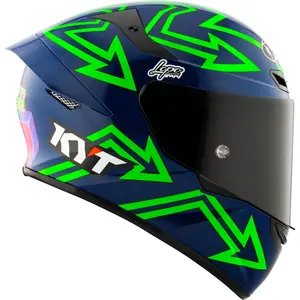 Imagem 2 de Capacete KYT TT Course Arrow Manzi Misano 2023 - Preto/Azul/Verde