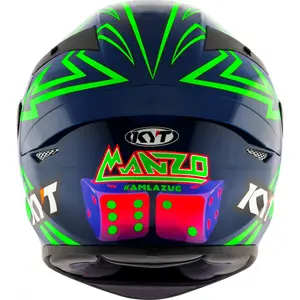 Imagem 9 de Capacete KYT TT Course Arrow Manzi Misano 2023 - Preto/Azul/Verde
