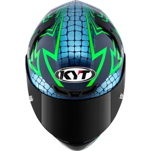 Imagem 6 de Capacete KYT TT Course Arrow Manzi Misano 2023 - Preto/Azul/Verde