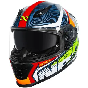 Imagem 3 de Capacete Norisk FF302 Soul II Control - Azul/Laranja Fosco
