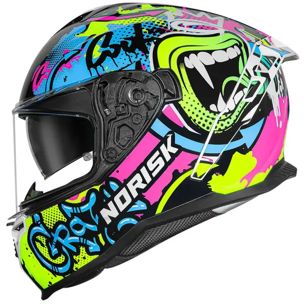 Imagem 1 de Capacete Norisk Strada 2 Wow - Preto/Amarelo Fluor