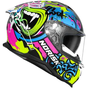 Imagem 2 de Capacete Norisk Strada 2 Wow - Preto/Amarelo Fluor