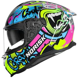 Capacete Norisk Strada 2 Wow - Preto/Amarelo Fluor