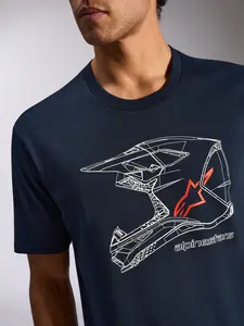Imagem 4 de Camiseta Alpinestars MX Helmet - Azul