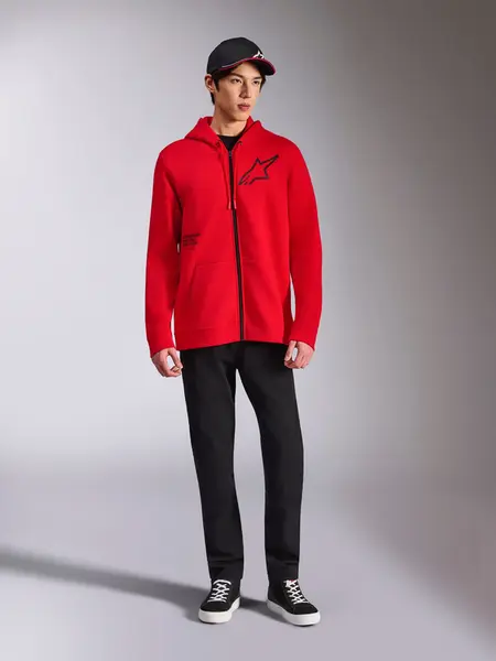 Moletom Alpinestars Transverse Zip Hoodie - Vermelho - Grid Motors