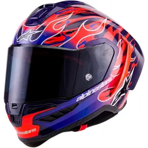 Imagem 2 de Capacete Alpinestars Supertech R10 Flyte Jorge Martin - Roxo/Vermelho (Fibra de Carbono)