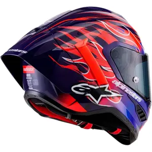 Imagem 4 de Capacete Alpinestars Supertech R10 Flyte Jorge Martin - Roxo/Vermelho (Fibra de Carbono)