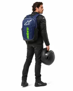 Imagem 2 de Mochila Alpinestars GFX Boss Backpack Azul Marinho/Verde - 20 Litros
